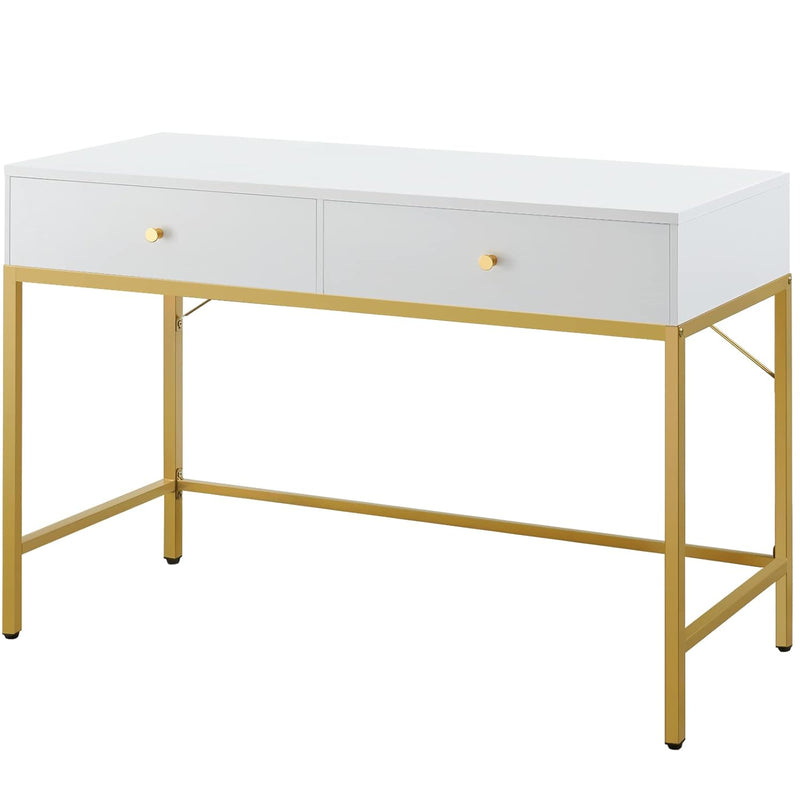 Vanity Desk With Drawers, 47 Inch Computer Desk, Modern Simple Home Office Des