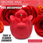 Bloomgasm Orchids Wild Vibrating Pinpoint Rose Tickler For Women & Couples. Premium Silicone With Powerful Vibrating Pinpoint Stimulation & Rechargeable Rose Vibrator. Red.