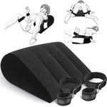 Prosixtoy Sex Bondage Pillow Handcuffs Set - Thigh Wrist Cuffs Sex Position Support Pillow Inflatable Ramp Sex Furniture Couples Toy Bdsm Bondage Restraint Kit Adult Sex Toy For Women And Couple(Black