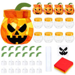 12 Pcs Halloween Pumpkin Craft Kit with LED Candle Light and Tissue Paper Decoration