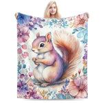 Squirrel Blanket Squirrels Throw Blanket Soft Warm Fuzzy Plush Chipmuck Throw Blanket Gifts For Girls Women Squirrels Lightweight Fleece Flannel Gift Blankets For Kids Adults 40"X50"