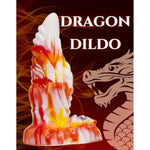 8 Inch Dragon Dildo | Fantasy Dildos, Fire, Textured Dildo, Wild Exotic Sex Toy, Creature, Demon, Devil, Female Sex Toy, Anal Wide Butt Plug, Huge Dildo, Giant Exotic, Cute Kawaii Fetish, Suction Cup
