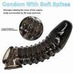 2Pcs Silicone Cock Rings&Penis Sleeve Set for Men, Reusable Male Enhancement Toys for Delay Ejaculation, Stronger Erection Adult Pleasure Toys for Couples (Transparent&Black)