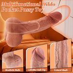 2 in 1 Silicone Male Masturbator Dildo with Lifelike Vagina, 8.6in Realistic Pocket Pussy and Dildo Design, Penis Sleeve Extender Stroker, Soft Silicone Adult Sex Toys for Men Women Couples