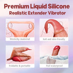 Penis Sleeve Cock Sleeve Vibrator- Realistic Adult Male Sex Toys Penis Extender Penis Enlarger,Vibrating Cock Ring 10 Modes With Remote Control,Elastic Penis Ring For Men Couples
