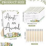 59 Pcs Adopt An Animal Wild Birthday Decor Party Favor 24 Safari Jungle Animals 24 Certificate Cards 10 Pencils With Adopt An Animal Sign Adoption Certificate Set For Party Birthday Gifts