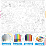 Giant End of School Year Coloring Poster for Kids, Summer Classroom & Party Activity