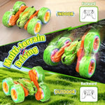 Remote Control Car Toy For Boys 3 4 5 6 7 8 Years Olds, Rechargeable Dinosaur Rc Cars,360° Flip Double Sided Rc Stunt Cars With Led Light,Dinosaur Toys For Kids Birthday Xmas Gifts,Green