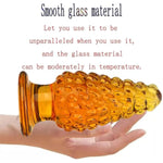 Glass Anal Butt Plug Trainer With Large Base,Crystal Anal Butt Plug Glass Anal Trainer With Long Neck Crystal Pleasure Wand With Tapered Head Unisex Adult Sex Toy For Men Women(L)