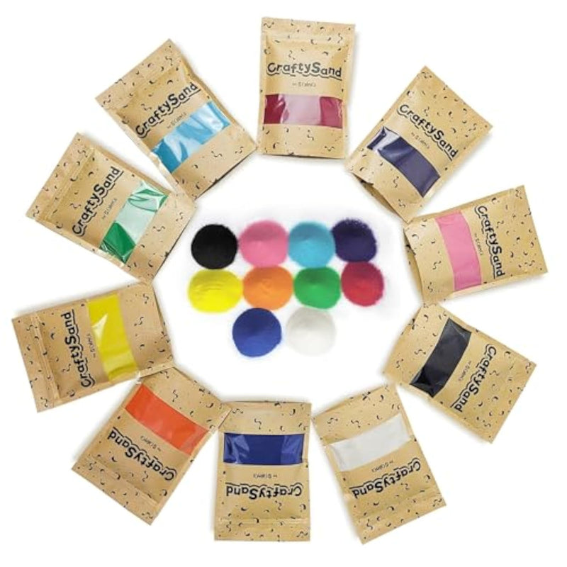10 Color Craft Sand Pack - 11 lbs Vibrant Craft Sand & Play Sand