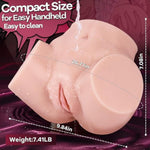 Male Masturbator Sex Doll Pocket Pussy Adult Sex Toys For Men, 2 Hole Lifelike Soft Vagina And Anal Channel With Strong Suction, 7.4Lb Realistic Stroker Pussy Ass Sex Toy For Sex Positions