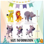 Animal Doll Commemorative Set, Warthog&Spotted Hyena Toys, Home Party Cake Animal Decoration Pvc Model (2.0 Inch/12 Piece)