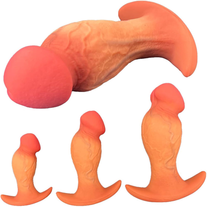Realistic Big Glans Analdildos, Silicone Anal Plugs Butt Plug Analplug Dildo Prostate Massage G-Spot Stimulator Anal Games Trainer Adult Sex Toys For Beginner Advanced Players Outdoor Use (L)