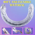 Double Ended Dildo Clear Realistic Dildo, Anal Dildo With Internal Bendable Stand, G-Spot Penis Dildo For Vagina Anal, Sex Toys For Couple