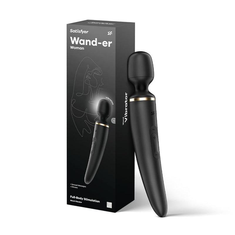 Wand-Er Woman Vibrator Sex Toy | Adult Toys For Women | Wand Vibrator In Xxl Size | Vibrating Sexual Pleasure Device | Stimulation Vibrators | Woman Sextoy (Black)
