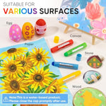 24 Pack Tempera Paint Sticks for Kids, Washable, Non-Toxic & Quick Drying