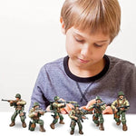 6 Pcs Mini Wwii Soldier Military Action Figures, Army Model Building Block Toys With Multiple Military Weapons Accessories,Party Favors Set For Kids (Us Army)