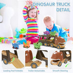 Dinosaur Toys For Kids 2-4 Boys,Dinosaur Car Carrier Truck Toy With 4 Pull Back Dino Car?Dinosaur Truck For 2 3 4 5 Year Old Boy Toys,2 3 4 5 Year Old Boy Birthday Gift With Dino Sound.