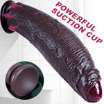 3.2 Inch Diameter Ultra-Thick Giant Realistic Dildo, 13 Inch Huge Foreskin Wide Dildo,Black Dual Density Silicone with Strong Suction Cup, XXL Long Uncut Penis for Anal Fat Toy for Experienced Users