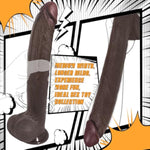 11 Inch Long Feels Real Skin Black Dildo,Deeper Realistic Anal Dildos, Perfect Touch Dual-Layer Liquid Silicone Lifelike Penis With Strong Suction Cup, Beginner Sex Toy Vaginal Anal Play For Women Men