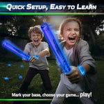 Glow Battle - Family Pack: A Thrilling, Glowing Sword Game | 2-8 Players, Age 8+ | Family Games For Kids & Adults | Tween Boys Gift Ideas | Outdoor Toys | Glow Games For Kids 8-12