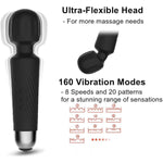 Vibrator Wand Adult Sex Toys For Woman, G Spot Dildo Clit Stimulator Vibrators With 8 Speeds & 20 Patterns, Clitoris Stimulation Vibrator Wand Massager Sexual Tools For Her Pleasure (Black)