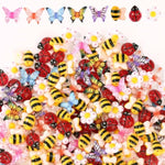 200 Pcs Mini Resin Ladybug, Butterfly & Bee Charms for Scrapbooking, Nail Art & DIY Crafts