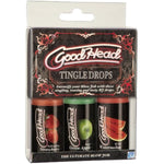 Doc Johnson GoodHead - Tingle Drops - Sweet and Tingling Oral Sex Enhancing Drops - Watermelon, Green Apple, Strawberry - 3 x 1 oz. bottles (28 g)