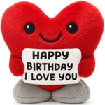 Happy Birthday Gifts For Men Women Friendship Husband Mom Dad Him Her Teen Girls Boys Bestie Fluffy Stuffed Animals Positive Inspirational Red Heart Christmas Decorations For Home - 5.7Inch