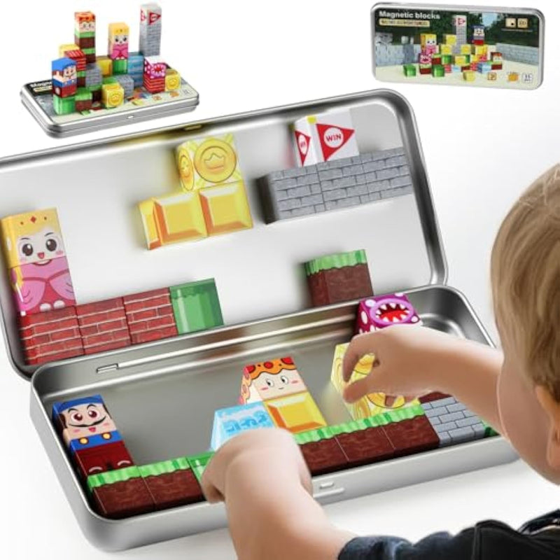 Magnetic Building Blocks For Kids Ages 3-8, Stem Magnetic Cubes Travel Toys With Iron Storage Box – Portable Sensory Learning For Toddlers, Fine Motor Skills Toy For Ages 3 4 5 6 7 8?Regular?