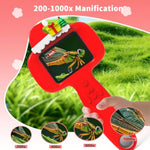 1000X Microscope For Kids With 16 Slides, 2.4" Handheld Digital Pocket Microscope, Stem Educational Science Toys For Christmas Birthday Gifts For 3+ 4 5 6 7 8 9 10 11 12 Year Old Boys Girls, Red