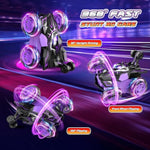 Remote Control Car,Rc Cars For Boys With Double Sided 360° Flip & 4Wd Wheel Lights,Rechargeable Monster Truck Car Toys For 4 5 6 7 8 9 10 Year Old Birthday Gifts Christmas Stuffers For Kids Age 4-12