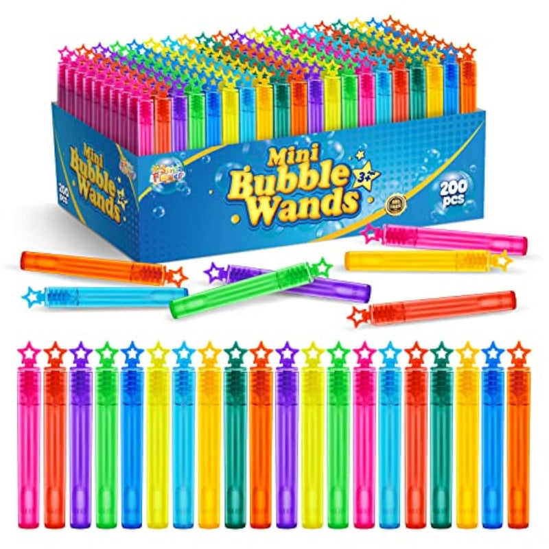 200 Pieces Mini Bubble Wands, Party Favors Assortment Toys For Kids,Themed Birthday, Halloween, Goodie Bags, Carnival Prizes, Wedding, Bubble Maker Outdoor Gifts For Girls & Boys