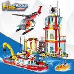 City Marine Fire Station Building Sets,740Pcs Stem Toys Building Blocks For Boys 8-12