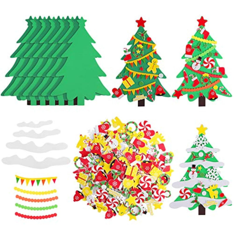 24 Pack DIY Foam Christmas Tree Craft Kits for Kids, Xmas Party Activity