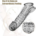 Reusable Penis Sleeve Cock Ring, Unique Barbed Shaped Clear Cock Sleeve Penis Extender Adult Sex Toys For Women And Men, Waterproof Penis Enlarger Male Sex Toys Cock Stimulator For Adult More Pleasure
