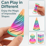 Christmas Stocking Stuffer 6 Packs Impossible Cone,Spiral Cone Fidget Toy Impossible Pyramid Passthrough Toy,3D Printed Spiral Cone Fidget Toy,Mini Vortex Thread Illusion Desktop Deco Souvenir Gift