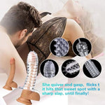 Transparent New Threaded Mace Condom Male Condom Adult Lock Fine Ring Extended Sleeve Crystal Sleeve (Medium)