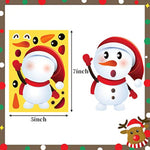 30 Sheets Christmas Face Stickers with Santa & Snowman, Kids Craft Party Favors