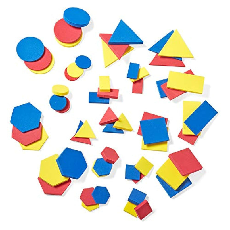 hand2mind Foam Attribute Blocks Student Kit, Geometry Set, Preschool Learni