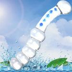Glass Anal Beads, Double Head Design Crystal Glass Pleasure Wand Dildo Penis Beads Anal Butt Plug Dildo Penis Massage G-Spot Masturbator Adult Sex Toy Games For Men Women Couple
