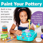 Kids Pottery Studio Kit with Pottery Wheel, Air-Dry Clay, Paints & Sculpting Tools