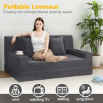 Folding Futon Couch Queen – Boneless Corduroy Sofa Bed, Convertible Foam Floor Lounger With Pillow & Washable Cover, Foldable Sleeper For Living Room, Bedroom, Guest Space