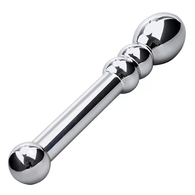 Dual-Head G-Spot Massage Dildo, Metal Pleasure Wand Anal Stimulation, Clitoral Massage, Anal Beads Butt Plug - Adult Sex Toy For Couples (Pd-155)