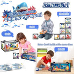 8 In 1 Fish Tank Building Sets, Marine Aquarium Building Toy With Led Light Animal Miniature Landscape Including Octopus Crab, Christmas Birthday Gifts For Adults Boys Girls Kids Ages 6 8 10 12+