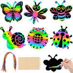 36 Piece Spring Bugs Scratch Card Kit for DIY Crafts