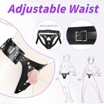 Strap On Dildo Adjustable Harness, Strapon Pegging Dildo With 2 Size Metal O-Rings, Wearable Strapless Pegging Harness, Adjustable Waist And Thigh Soft Harness Adult Toys For Lesbian Gay Couples