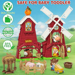 Toddler Toys For 1 2 3 Year Old, Farm Animals Windmill Barn Montessori Educational Toys, Farm Playset With Assorted Pretend Accessories, Christmas Birthday Gift For Baby Boys Girls 12-18 Month