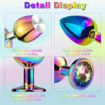 3Pcs Colorful Metal Plated Butt Plug Luxury Jewelry Anal Trainer Anal Sexy Toys Kit For Large/Medium/Small