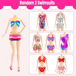 110 Pcs Doll Clothes And Accessories Dress Up Toys For Girls With Wedding Dresses, Casual Dresses, Casual Jumpsuit, Swimsuits Bikini, Glasses, Shoes, Hangers, Doll Clothes Toys For Girl Gift